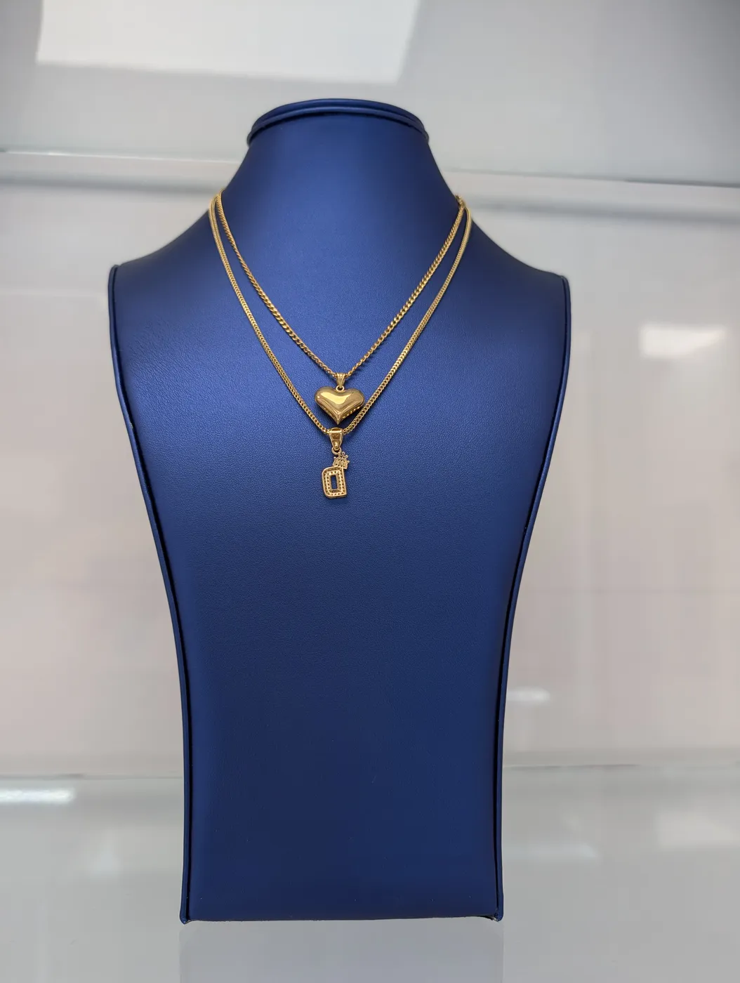 14K Layered Heart Pendant Set