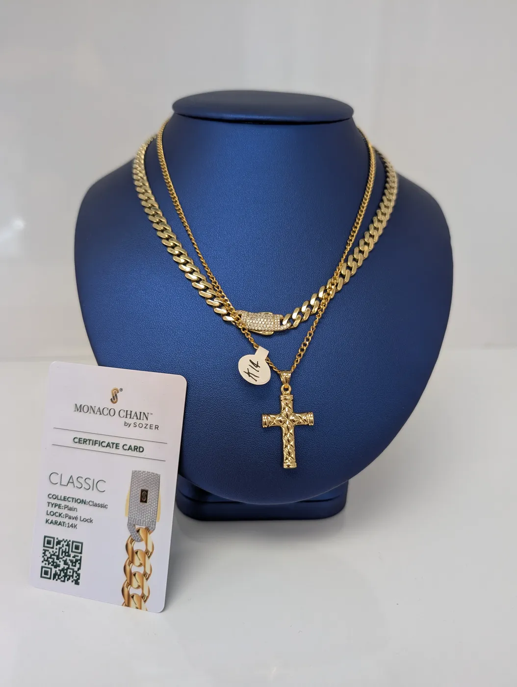 Certified Monaco Chain — 14K Cuban Link